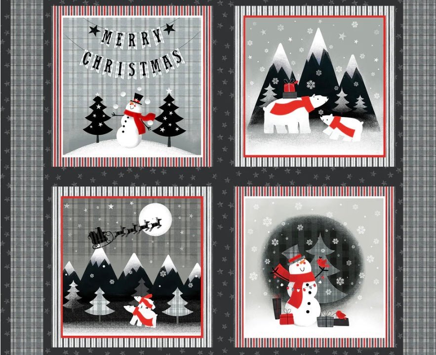 Red and White Christmas Fabric Panel - The Country Quilt Shop