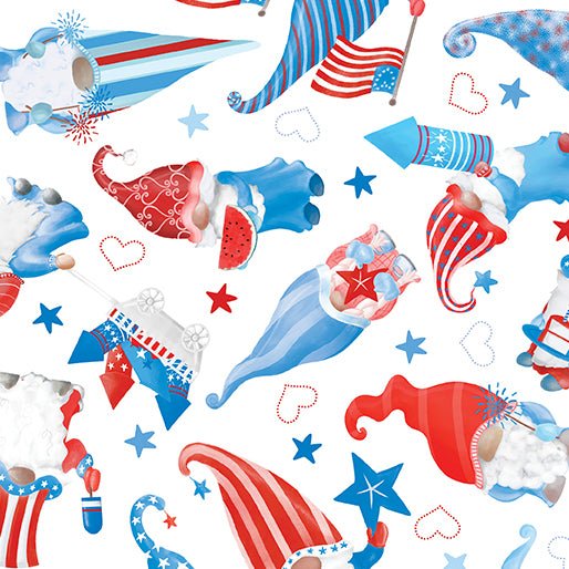 All American Gnomes Jelly Roll, 4th of July fabric strips - The Country Quilt Shop