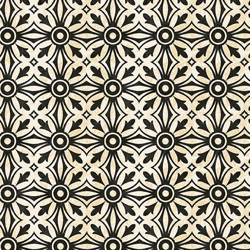 Coffee Medallion Latte Novelty Print Fabric - The Country Quilt Shop