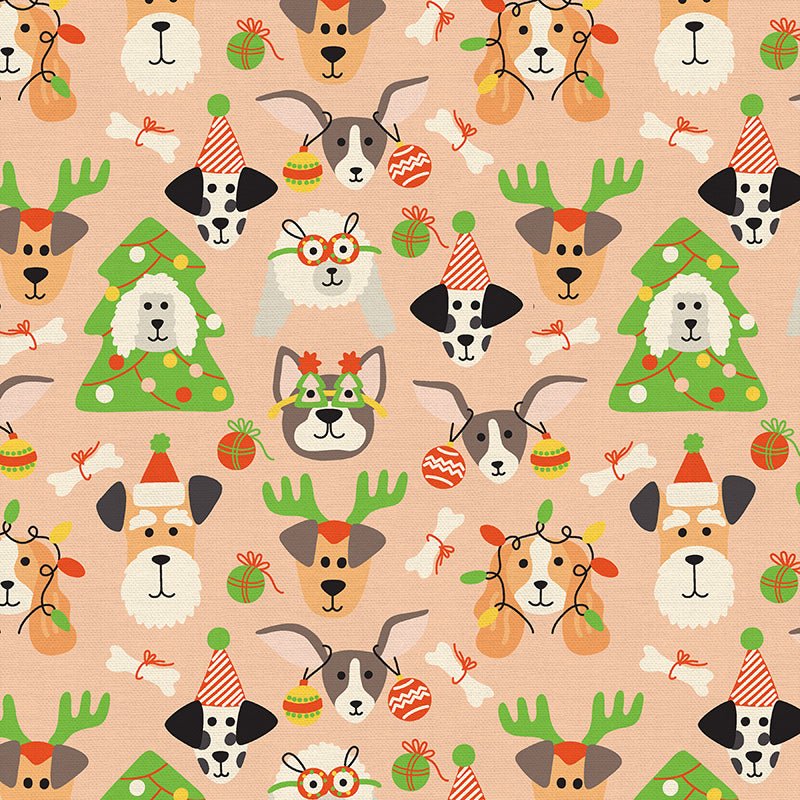 Dog Masquerade Christmas Novelty Fabric from PBS Fabrics - The Country Quilt Shop