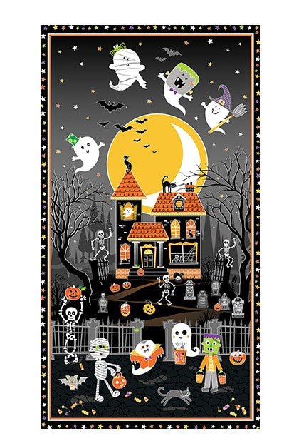 Country Charm Garden Flags Fabric Panels for Quilting Halloween Vintage Witch 24 x 43 100% Cotton Panel for Quilting, Quilting Fabric, Cotton Fabric, Fall, Quilt Fabric