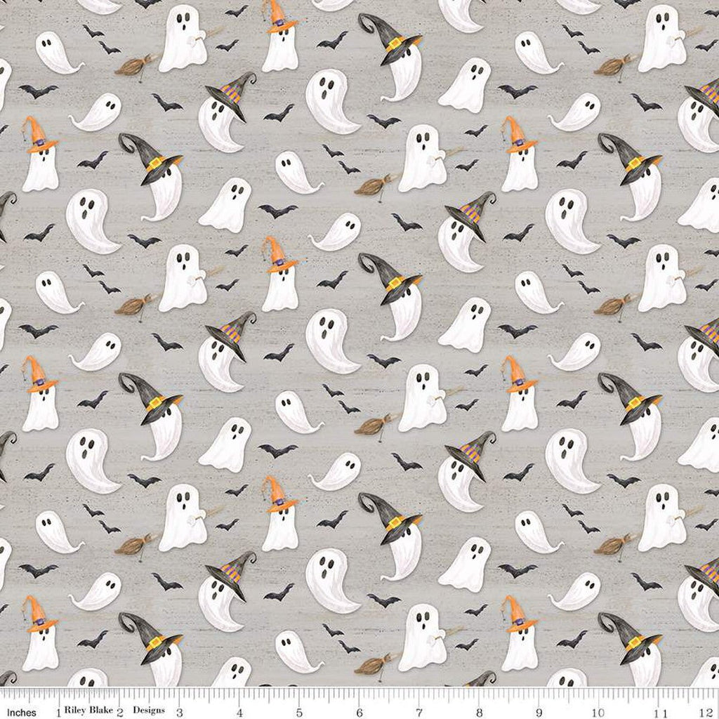 Halloween Ghosts in Grey - The Country Quilt Shop
