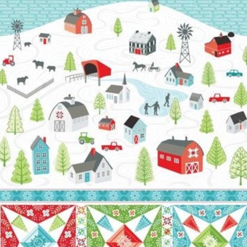 Iowa Winter Land Fabric Panel - The Country Quilt Shop