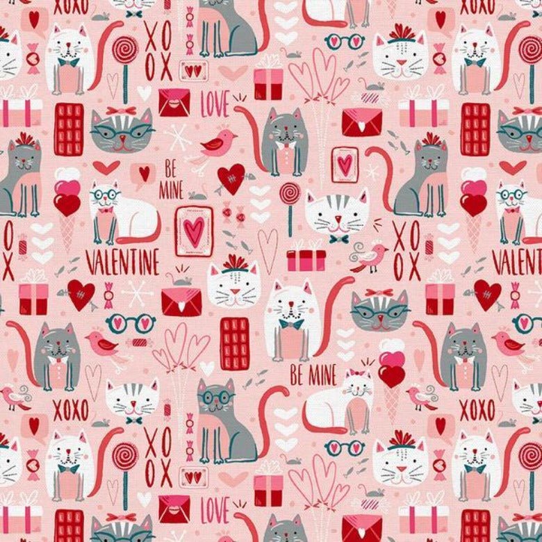 Love Cats Valentine's Day Fabrics - The Country Quilt Shop