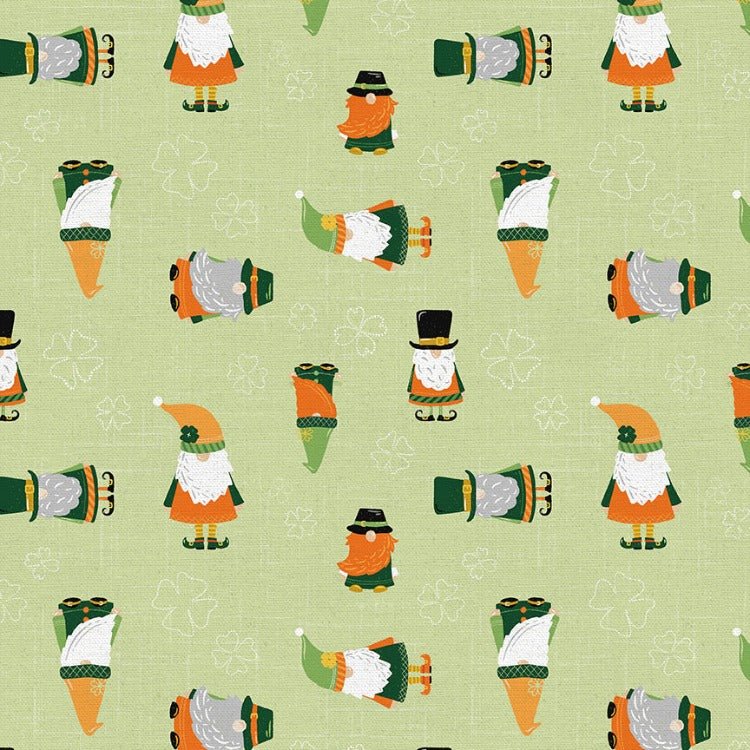 Luck of the Gnome-Gnome Toss in Light Green - The Country Quilt Shop