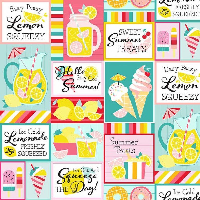 Panel　–　Quilt　Summertime　Country　Shop　Fabric　Dreams,　Summer　The
